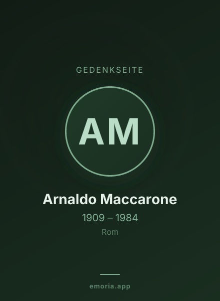 Gedenkportrait von Arnaldo Maccarone