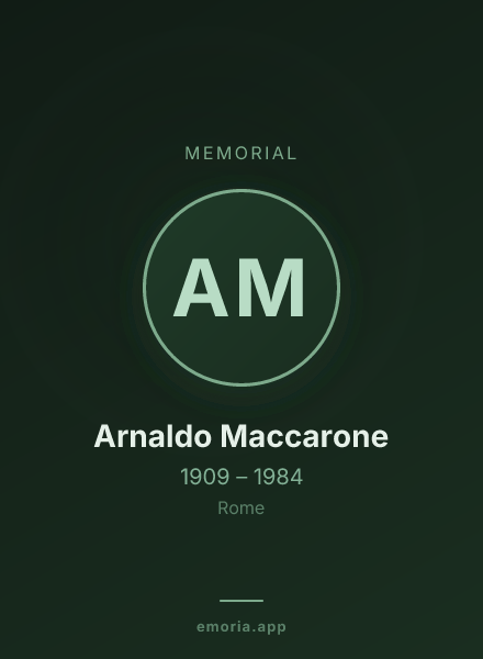 Memorial portrait of Arnaldo Maccarone
