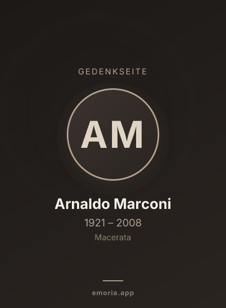 Gedenkportrait von Arnaldo Marconi