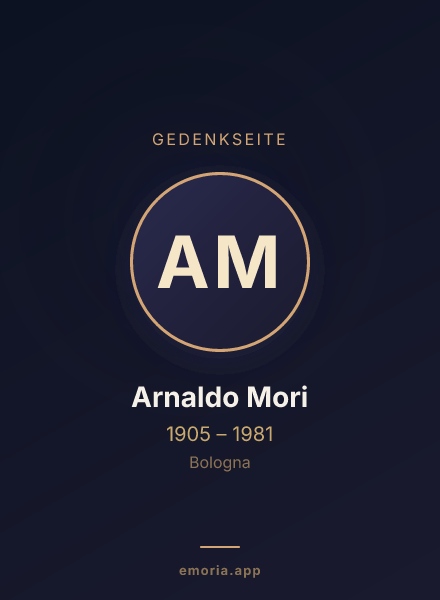 Gedenkportrait von Arnaldo Mori