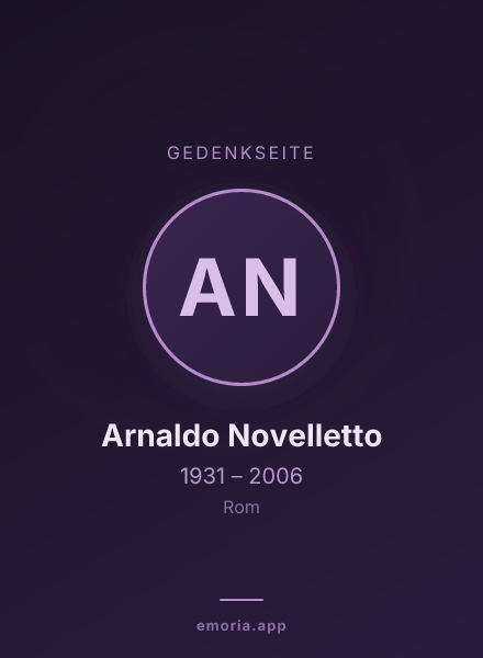 Gedenkportrait von Arnaldo Novelletto