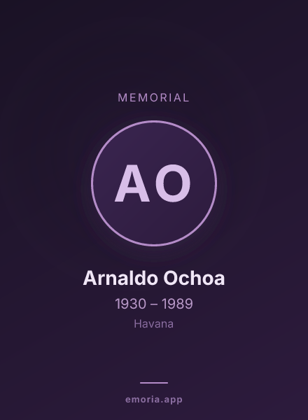 Memorial portrait of Arnaldo Ochoa