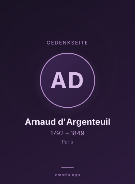Gedenkportrait von Arnaud d'Argenteuil