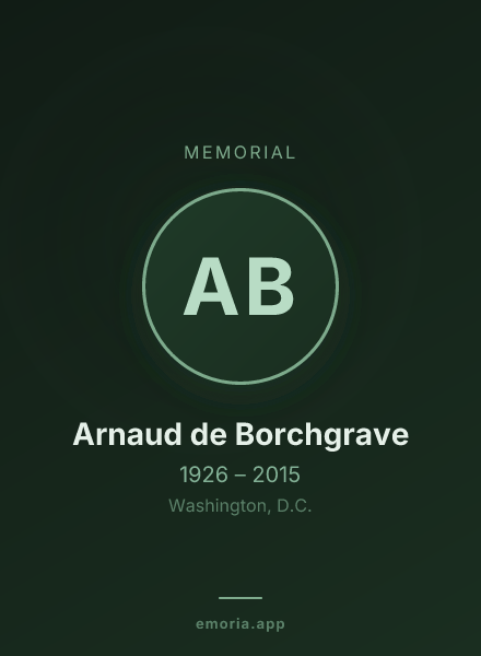 Memorial portrait of Arnaud de Borchgrave