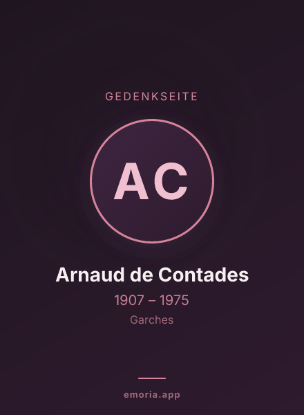 Gedenkportrait von Arnaud de Contades