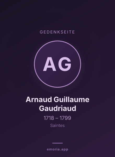 Gedenkportrait von Arnaud Guillaume Gaudriaud