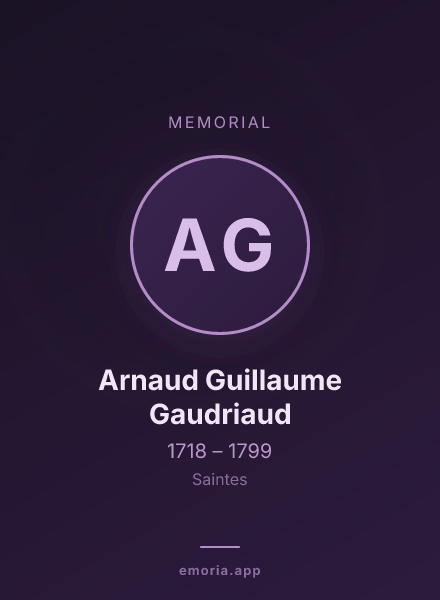 Memorial portrait of Arnaud Guillaume Gaudriaud