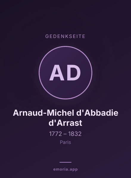 Gedenkportrait von Arnaud-Michel d'Abbadie d'Arrast