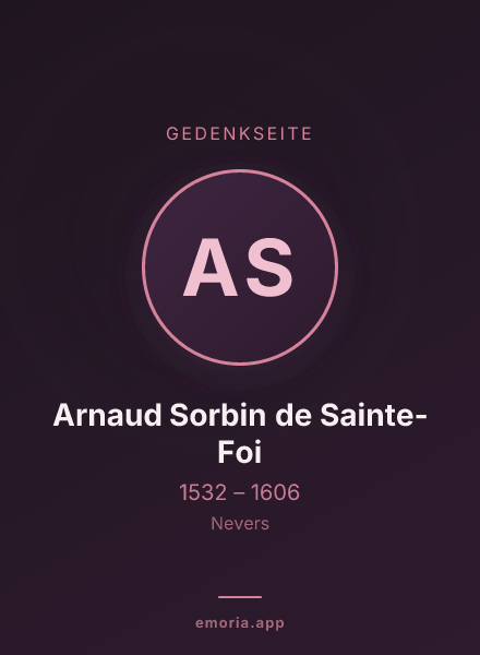 Gedenkportrait von Arnaud Sorbin de Sainte-Foi