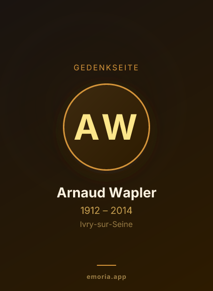Gedenkportrait von Arnaud Wapler