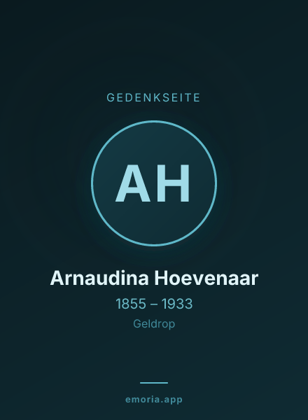 Gedenkportrait von Arnaudina Hoevenaar