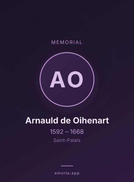 Memorial portrait of Arnauld de Oihenart