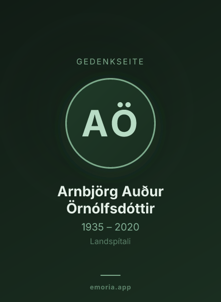 Gedenkportrait von Arnbjörg Auður Örnólfsdóttir