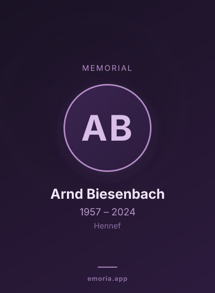 Memorial portrait of Arnd Biesenbach