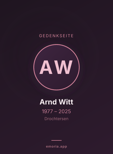 Gedenkportrait von Arnd Witt