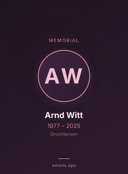 Memorial portrait of Arnd Witt
