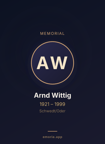 Memorial portrait of Arnd Wittig