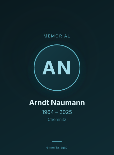 Memorial portrait of Arndt Naumann