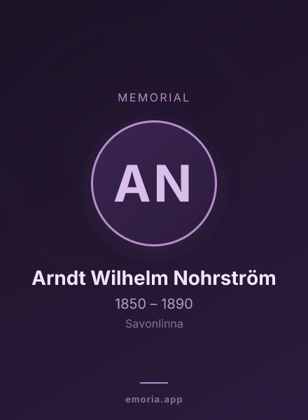 Memorial portrait of Arndt Wilhelm Nohrström