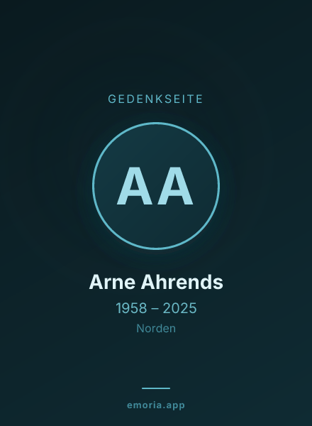 Gedenkportrait von Arne Ahrends
