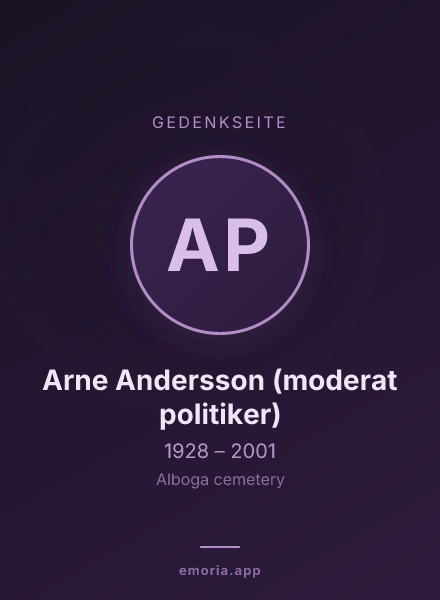 Gedenkportrait von Arne Andersson (moderat politiker)