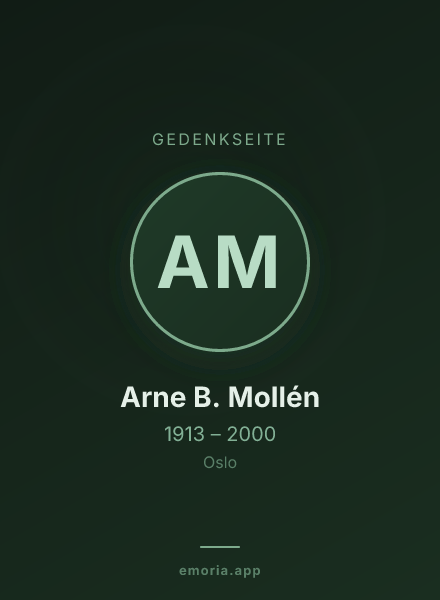 Gedenkportrait von Arne B. Mollén