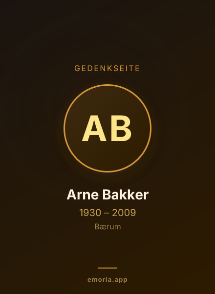 Gedenkportrait von Arne Bakker