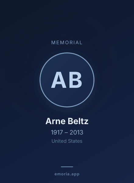 Memorial portrait of Arne Beltz