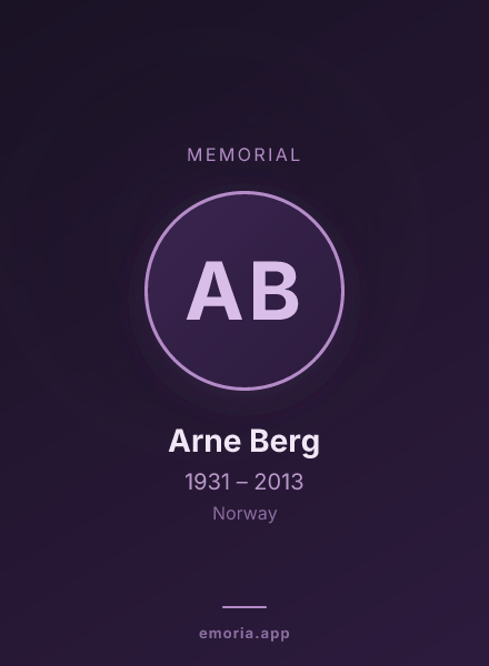 Memorial portrait of Arne Berg