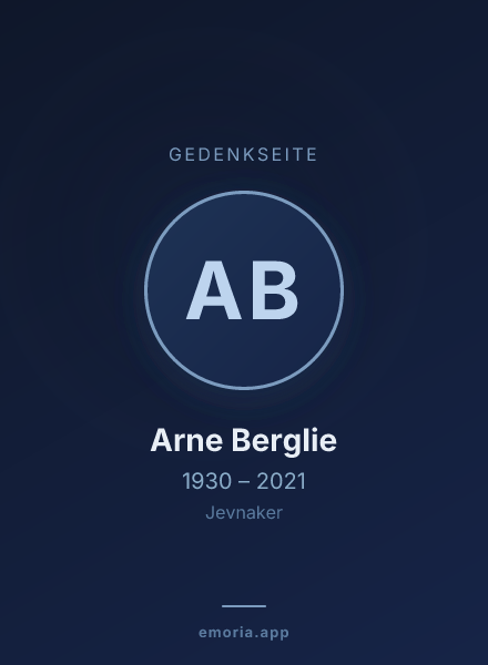 Gedenkportrait von Arne Berglie