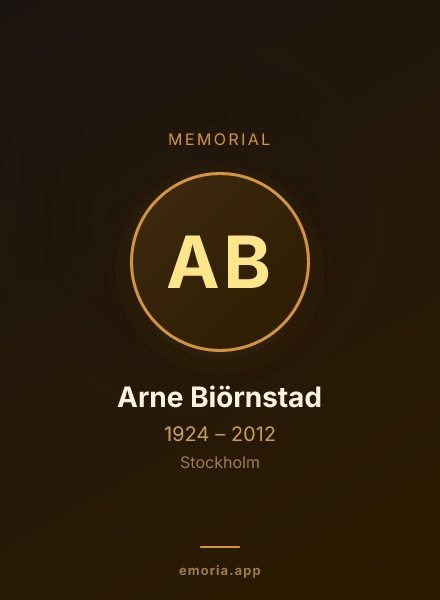 Memorial portrait of Arne Biörnstad