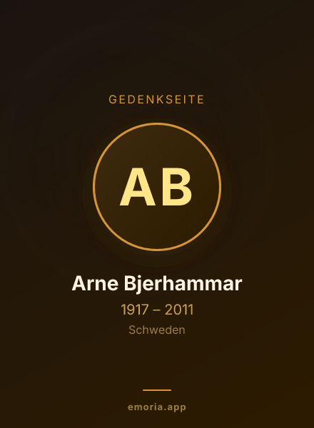 Gedenkportrait von Arne Bjerhammar