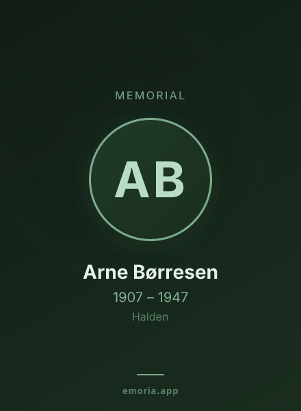 Memorial portrait of Arne Børresen