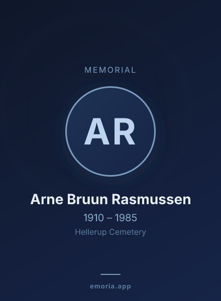 Memorial portrait of Arne Bruun Rasmussen