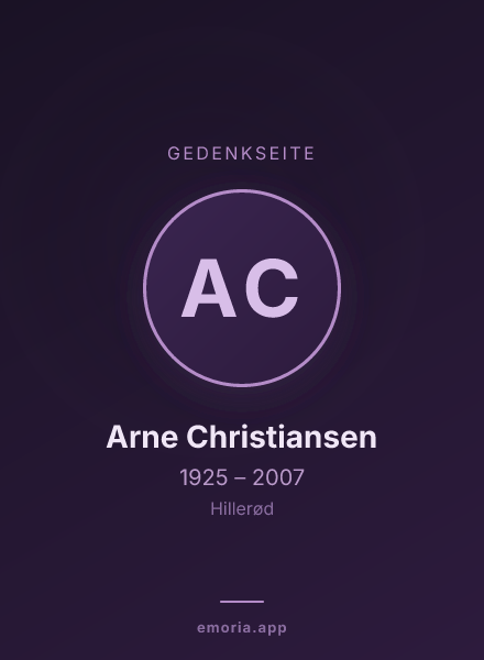 Gedenkportrait von Arne Christiansen
