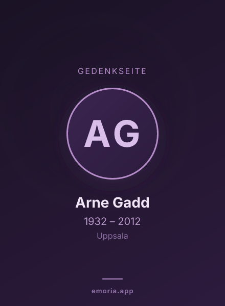 Gedenkportrait von Arne Gadd