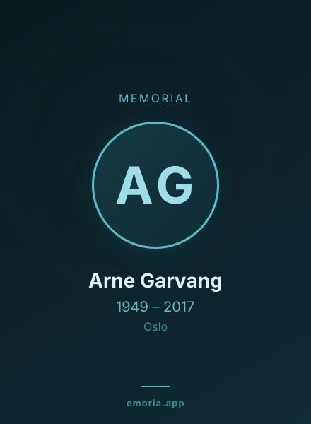Memorial portrait of Arne Garvang
