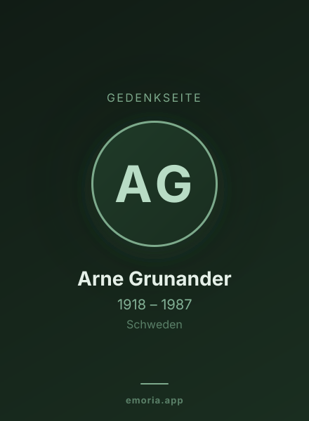 Gedenkportrait von Arne Grunander