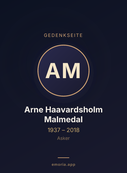 Gedenkportrait von Arne Haavardsholm Malmedal