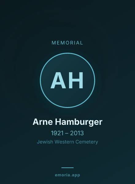Memorial portrait of Arne Hamburger