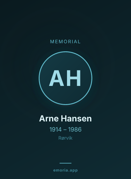 Memorial portrait of Arne Hansen