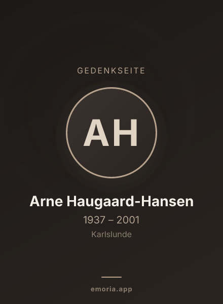 Gedenkportrait von Arne Haugaard-Hansen