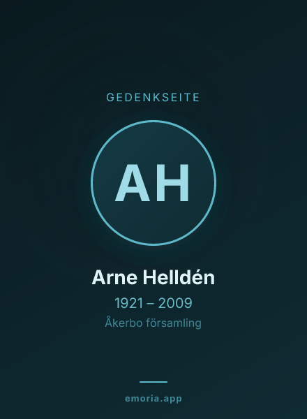 Gedenkportrait von Arne Helldén