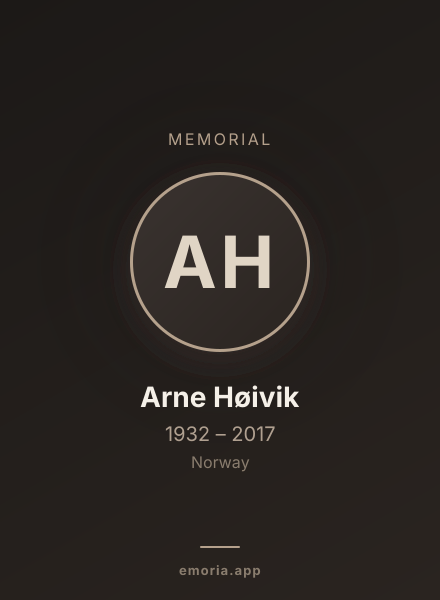 Memorial portrait of Arne Høivik