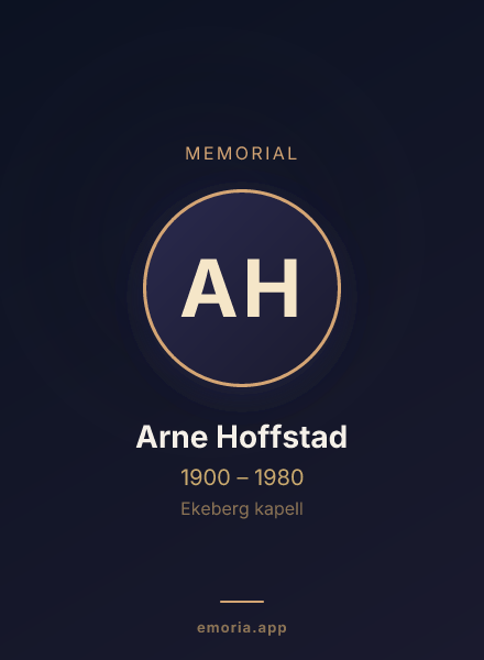 Memorial portrait of Arne Hoffstad