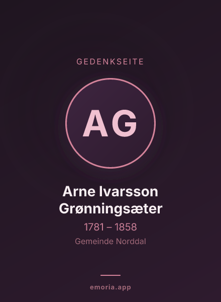 Gedenkportrait von Arne Ivarsson Grønningsæter