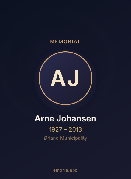 Memorial portrait of Arne Johansen