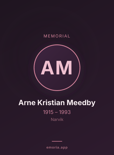 Memorial portrait of Arne Kristian Meedby