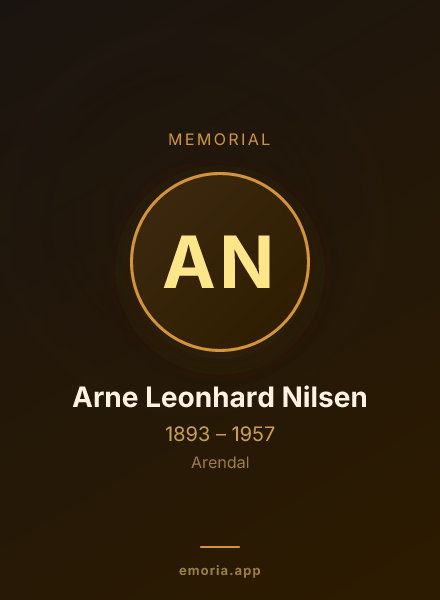 Memorial portrait of Arne Leonhard Nilsen