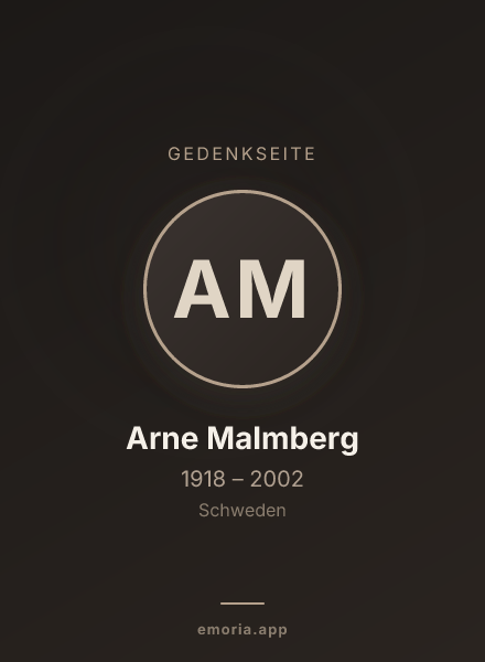 Gedenkportrait von Arne Malmberg